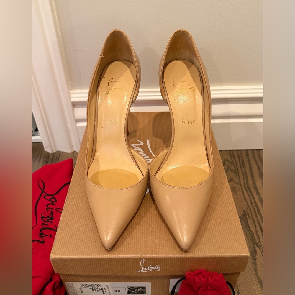 Saks Fifth Avenue Nude Heels with Red Soles